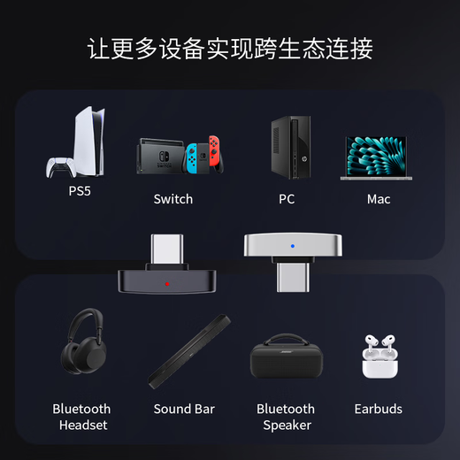 Questyle QCCDonglePro lossless LDAC Bluetooth transmitter HiFi wireless Bluetooth adapter MFI supports Apple mobile phone PS5 computer Switch