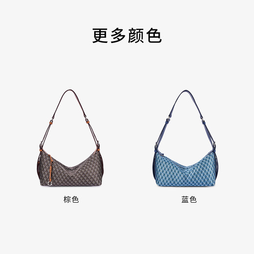 DISSONA women's 2025 new product lucky bag jacquard sailing bag one-shoulder crossbody bag neutral sports shoulder bag small-blue (pre-sale 15 days shipment)