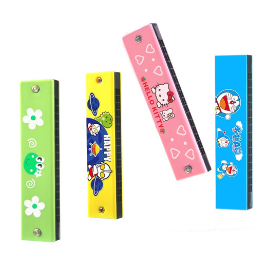 Aimei le Baoer 16-Loch-Harmonika Kinder Anfänger Polyphonische C-Melodie-Jungen und Mädchen Oral Organ Kindergärtner Geschenk Spielzeuggerät Brown Bear Coni Kaninchen-Farbbox Packung