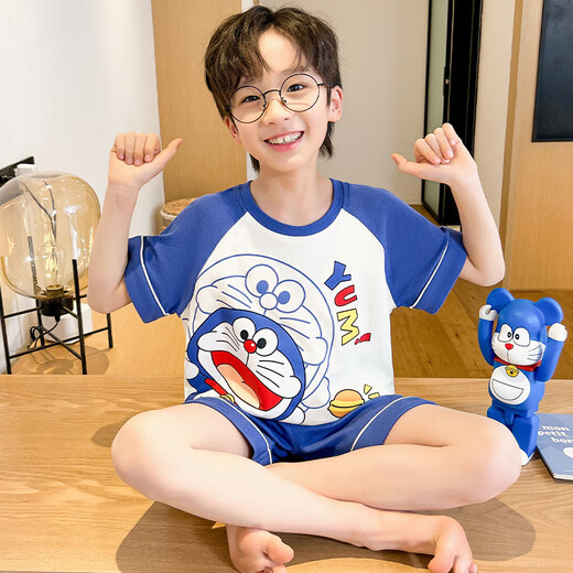 何佳功叮当猫男童睡衣 夏季短袖男孩卡通儿童中大童小孩子套装家居服 KYM短套6627恐龙 170 10码 建议身高110-120CM