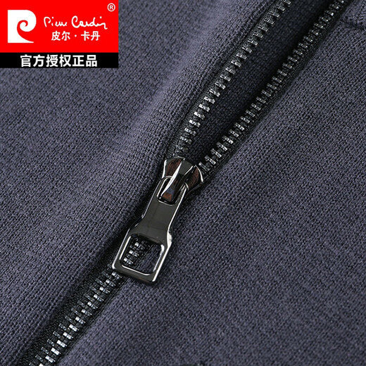 Pierre Cardin Wool + Mulberry Silk New Men's Vest Autumn and Winter Warm Knitted Zip Waistcoat with Pockets Steel Gray XL 180/96A 52