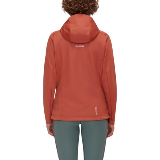 Mammoth (MAMMUT) pattern printed hooded zipper fit long sleeve jacket jacket for women orange orange XS