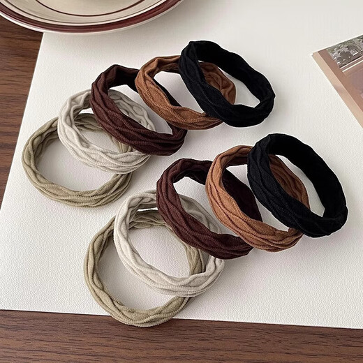 IMIESEVE children's high-elastic hair ties for women with hair-tying rubber bands that are durable and do not hurt hair. Seamless high ponytail hair ties with spiral pattern. Spiral pattern hair ties. 10 packs. Mixed colors -