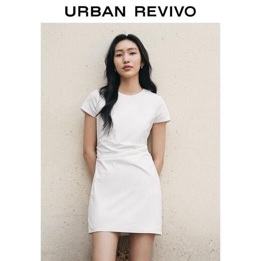 Ur2025 Été Nouveaux vêtements pour femmes Tempérament simple robe à manches courtes décontractées uwg750123 blanc m