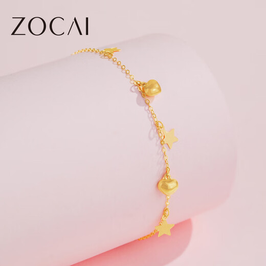 Zokai yellow 18K gold bracelet female star bracelet simple and versatile birthday gift S05116