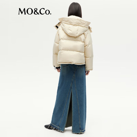 MO&Co. Winter waterproof and stain-proof detachable top hooded duck down jacket