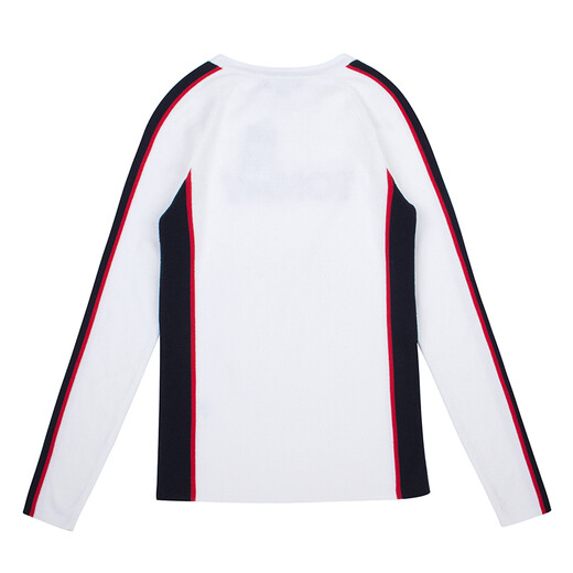 Tommy Hilfiger Tommy Women's Sweater European and American Color-blocking Casual Women's Round Neck Long Sleeve Knitted Sweater 033/499/056 Light Gray Spot Quick Delivery L