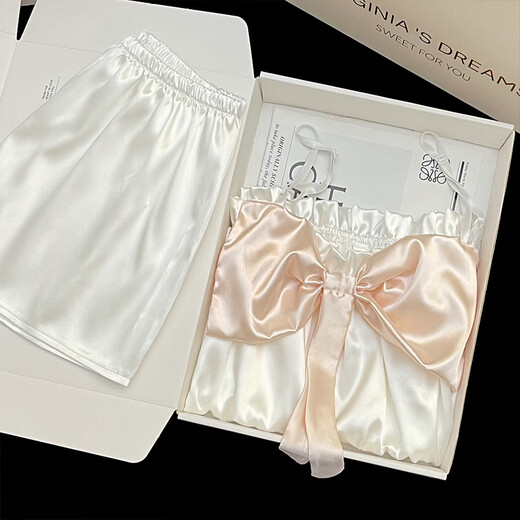 Qinji pajamas for women in summer 2025 new ice silk suspender two-piece set sweet suspender ice silk pajamas for women in summer 2025 #YX-9214 XL[116-130]Jin[Jin equals 0.5 kg] Unicode