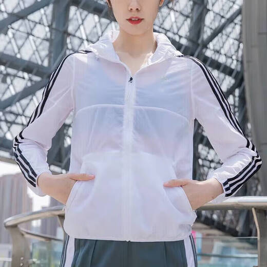阿迪达斯 （adidas）官方舰店女装 新款运动服休闲连帽外套透气梭织防风夹克上衣 GQ0564-商场同款 S