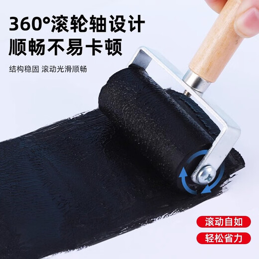 Shantou Lincun children's printmaking tools rubber roller rubber roller brush embossing rubber roller printmaking tools roller rubbing ink rubber roller wooden handle art rubber roller wooden mushroom Malian wood board painting black glue roller 10cm wooden mushroom Malian + ink black
