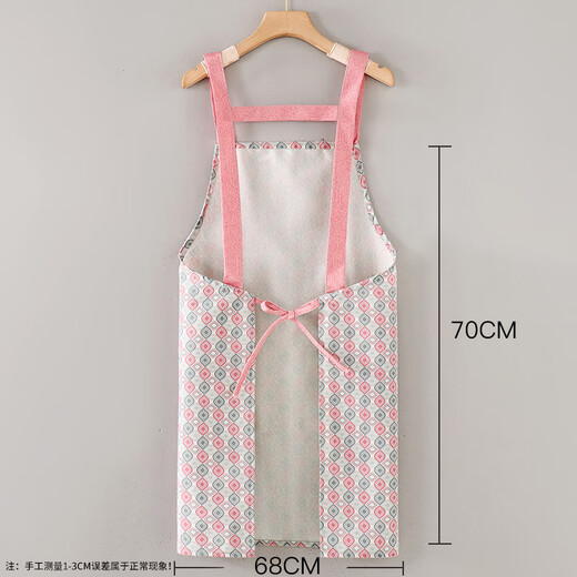 舒巧儿美甲围裙厨房家用耐磨工作服女餐饮上班专用老式2025新款做饭护衣 橙色LZ659蕾丝边碎花背带 1条