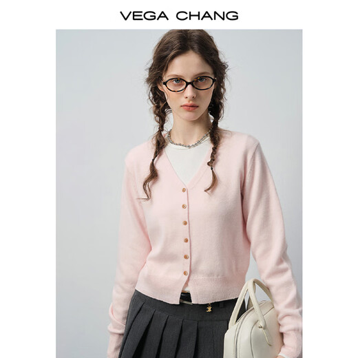 Vega Chang [100% en laine] Pull pour les femmes 2025 Nouveau tempérament d'automne Simple Cherry Red (Pull en laine) Toutes