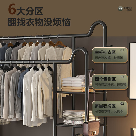 Nanye floor-standing clothes hanger, indoor clothes hanger, bedroom coat rack, dormitory clothes drying rod, simple storage MEYJX-12-D