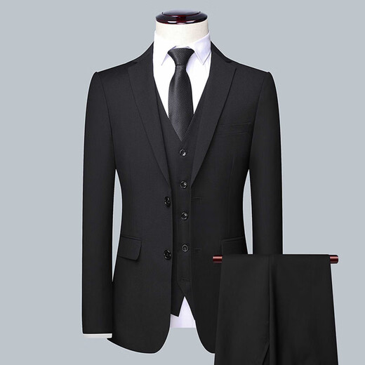 SEVEN 7 Seven brand men's suit spring and autumn business casual men's professional decoration body style fashionable two-piece solid color navy (suit + pants) S 165-(recommended 85-100Jin Jin equals 0.5 kg)