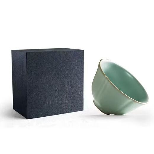 Tianqing Ru Kiln Master Cup single cup opening can hold high-end handmade ceramic tea cup Ru porcelain Kung Fu tea cup tea cup Ru Kiln Master Cup two pieces