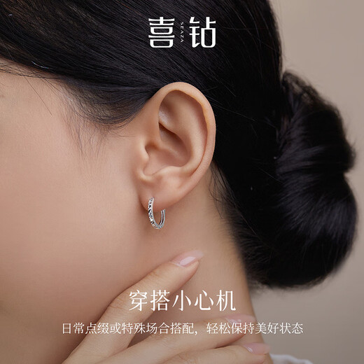 Hi Diamond PT950 Platinum Earrings for Women Platinum Simple Crushed Ice Earrings Daily Commuting Style Plain Gold Earrings Authentic Approximately 2.71g Platinum Earrings/Pair