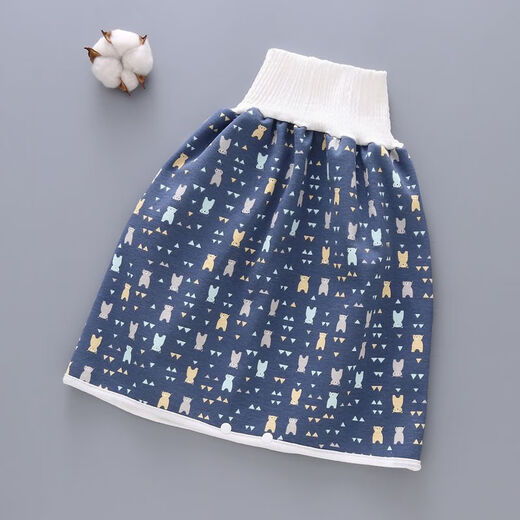 Baogaier baby urinary skirt waterproof leakage-proof diapers training pants baby children's night urine artifact cotton can wash diapers pockets High waist diaper skirt [Green whale] 1 pack m (0-4 years old)
