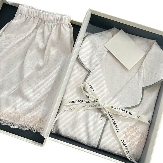 
ZIPJBX-sensory pajamas for women for summer set thin short sleeves high-value lace edge small fresh home clothes WLW-9227 M [Suggested 80-100Jin [Jin equals 0.5 kg]]