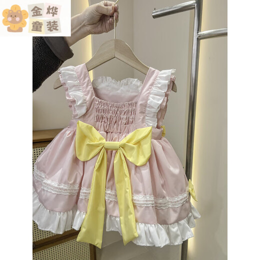 Bang Eve Pink Carrot Style Lolita Princess Dress Baby Bow Princess Style Puff Skirt Western Style Girls Dress Main Picture Style 90 Recommended Height 70-80cm