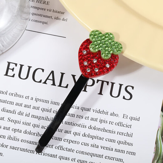 Internet celebrity whirlwind girl strawberry hairpin one-word hairpin hairpin jewelry Qi Baicao same hairpin acetic acid cute hairpin exquisite style