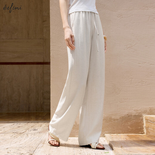 Eifli (eifini) eifli bingsi yamamoto pantalon pour les femmes 2025 printemps et été de style mince des gens qui portent des pantalons décontractés de lazy largement lâches en lin small version xl 125-140jin [Jin équivaut à 0,5 kg]
