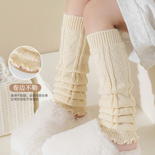 Girls' piles of socks, autumn and winter Korean children's socks, girls' baby calf socks, stockings and leg covers, spring and autumn style, white, one size fits all