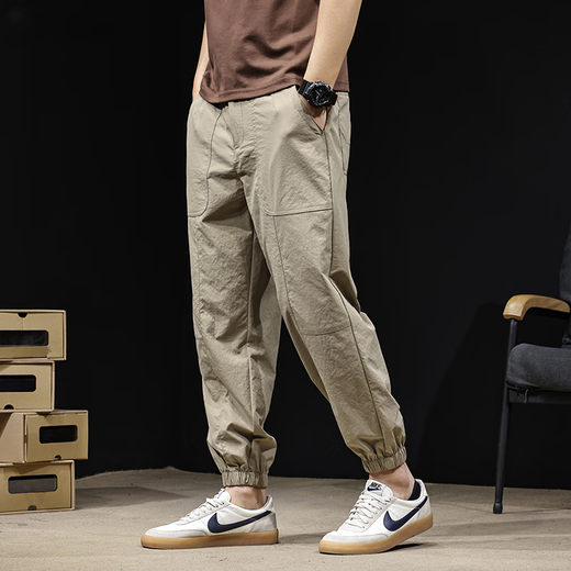 Playboy (Playboy) Pantalon décontracté à séchage rapide pour l'été masculin mince 2025 Nouveau pantalon de harem sportif américain de grande taille de grande taille 9902 Black S (adapté à 100-120jin [Jin est égal à 0,5 kg]))