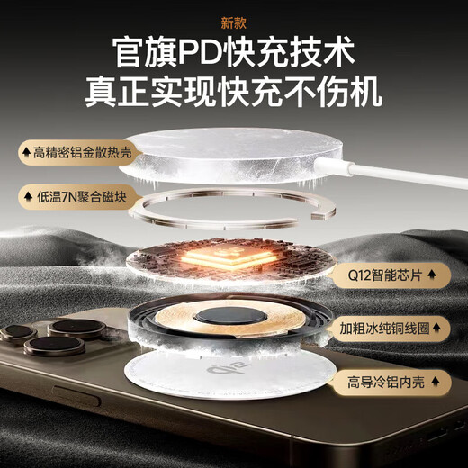 威顿【官版正品丨国家3C认证】苹果无线充电器快充MagSafe磁吸Qi适用iPhone16/15/14/13/12/11桌面底座 MagSafe｜PD20W快充插头+PD接口快充线 支持苹果全系丨快充