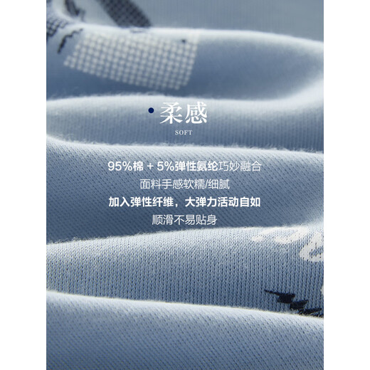 恒源祥睡衣男士春秋季长袖家居服男款休闲简约可外穿薄款套装 3891 2XL 180