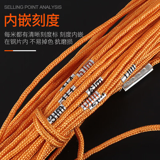 Mitzi steel wire nylon measuring rope thickened steel wire measuring rope with scale engineering pile foundation logging rope 100 meters sports rope ruler 100 meters rope built-in steel wire type-100 meters