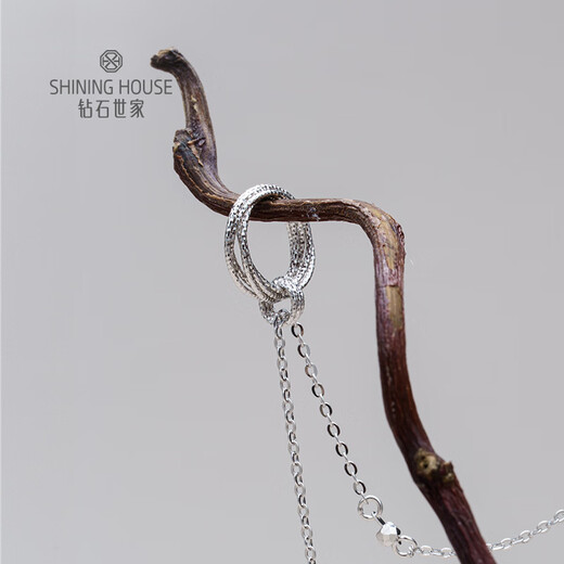 Diamond Family PT950 platinum necklace Möbius strip platinum pendant necklace simple temperament platinum women holiday gift platinum necklace about 3.77g