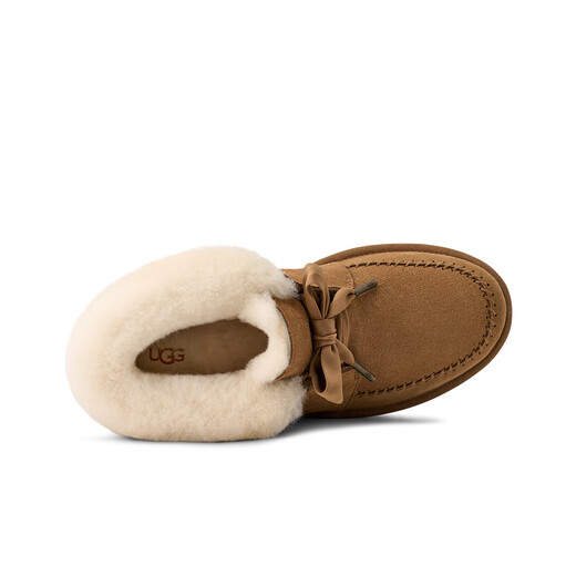 UGG autumn new women's comfortable bow thick-soled lazy fur shoes 1174570CHE|Maroon 38