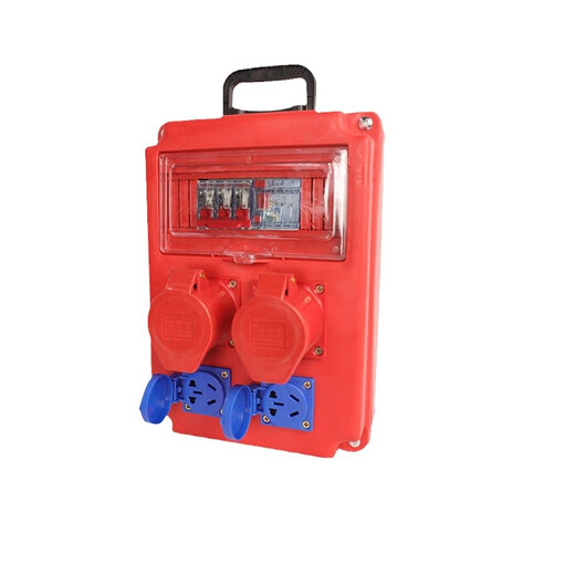 Transparent leak-proof portable waterproof and anti-fall construction site three-level distribution box industrial socket plug-in strip with leak-proof one machine and one gate plastic one five-hole 10A