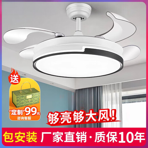 雷士（NVC）风扇灯2025新款家用客厅餐厅吊扇灯卧室电扇吊灯一体带电风扇的灯 12048款-42寸-支持精灵+无极变频