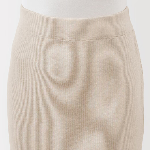MUJI Women's Milano Ribbed Woven Skirt Long Skirt Women's Fall 25 Women's Clothing BA1QNA5A Off-White L (165/70A)