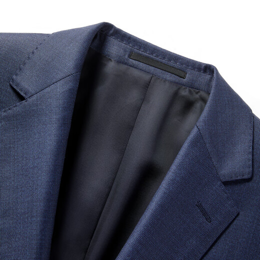 MAYORLORO PIANA pure sheep wool 150 count fabric half wool lining craft men's suit top dark blue 170A (170/92A)