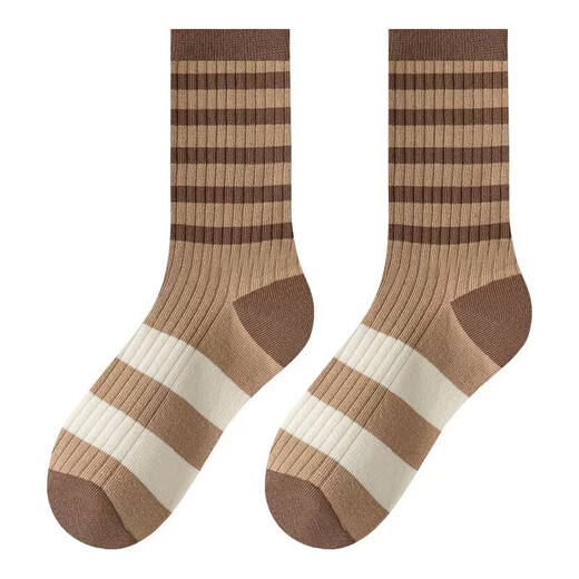 Socks for women, ins, trendy, versatile, high-looking, forest-style campus stockings, student sports, breathable, sweat-absorbent and comfortable, 3 pairs, random colors, one size fits all