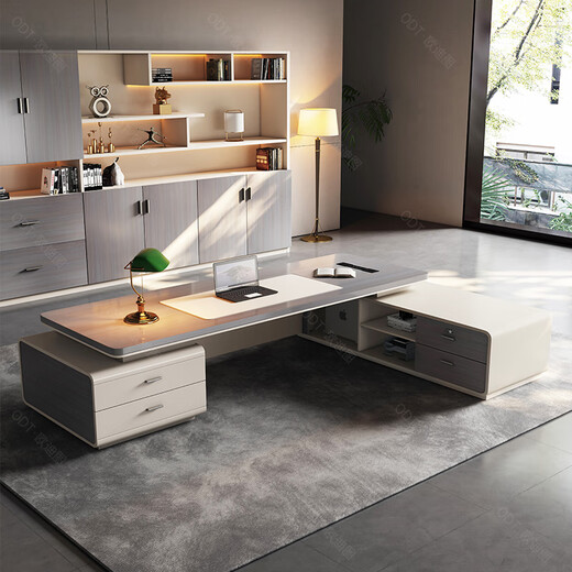 OUDITU Desk Boss Desk and Chair Combination Simple Modern Office Desk Chairman Single Desk Manager President Executive Desk South American Cherry Free Invoicing 2.0 Meter Boss Desk Support Corporate