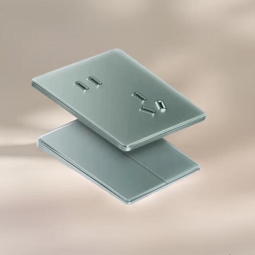 Delixi Electric Delixi glass ultra-thin switch socket 86 type one-open multi-hole power supply 5-hole household concealed 898 green panel one-open single control