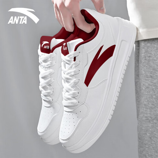 Anta (Anta) Мужские мужские 2025 Новый осенний повышение высоты универсальные мужчины классические мужчины классические повседневные спортивные спортивные дышащие маленькие белые туфли летние малиновый [легкий] 42