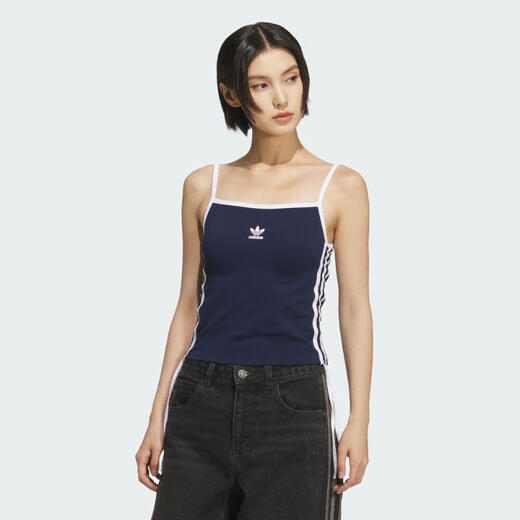 Adidas women's vest LOGO suspender quick-drying vest sleeveless slim vest side drawstring comfortable sports vest KE3887 XL