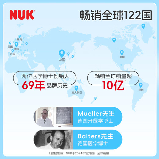 NUK Germany Zhirou full silicone pacifier 0-6 months old newborn baby anti-bloating teeth tape storage box Blue/green-Zhirou full silicone 0-6 months old 2 packs