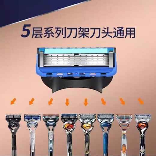 Geelys gleiches Handbuch Fünf-Schicht-Rasiermesser Rasierklinge Universal Gillette Hidden Messerhalter Rasiermesser [Metallmesserhalter] 1 Messerkopf ohne Messerkopf