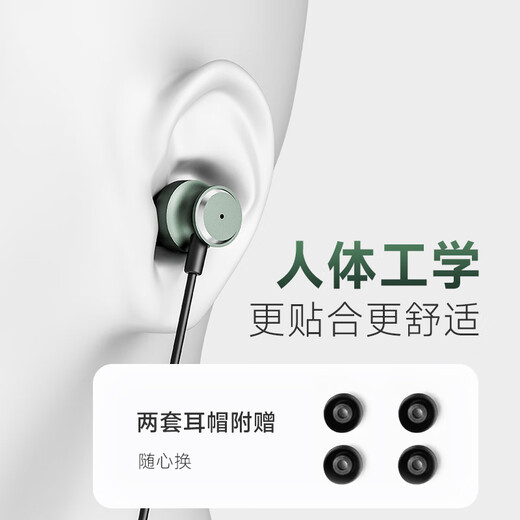 Patriot (aigo) wire-controlled earphones Type-c digital interface flat mouth wired earphones sleep music exercise suitable for Android iPhone Apple computer mobile phone universal A110D