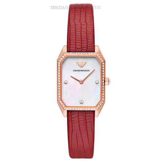 Emporio Armani Women's Watch, modischer Diamant-Set-Gürtel, Fritillaria Quartz Small Green Watch, quadratischer Trend AR11149 AR11302