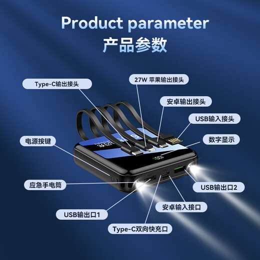 Super Horse Direct Sales National 3C Certification丨Can be used on airplanes Super fast charging large capacity power bank portable power bank 20000 mAh suitable for Huawei and Apple iPhone17 New 3C certification 2.0 standard fast charge + exclusive version - high-quality battery cells New 3C certification/same day and next day delivery Recommended top version丨can be used on airplanes