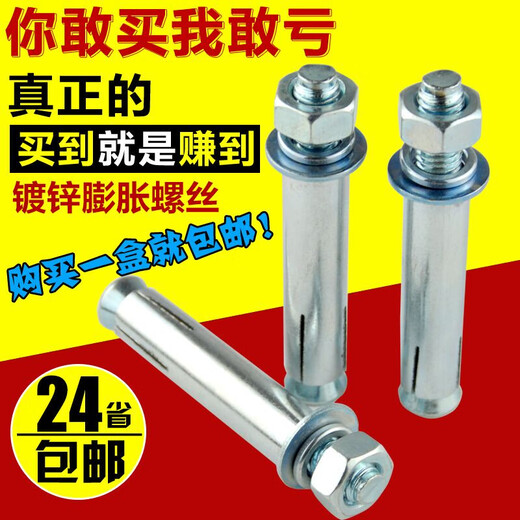 镀锌铁膨胀螺丝加长拉爆膨胀螺栓M6M8M10M12M14M16M18M20M24 12*12044支
