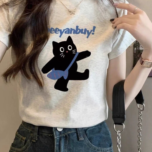 哺乳衣夏季纯棉短袖T恤辣妈舒适居家t恤月子期喂奶上衣孕妇打底衫 9272樱桃上掀哺乳口 M 85-105斤