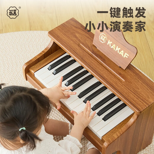 Kakafu Infant Children's Wood's Piano Toys 123 ans de Noël de Noël Musique de Noël des cadeaux adaptés à mars + bébé 25 clés CLÉSIQUE Black Desktop