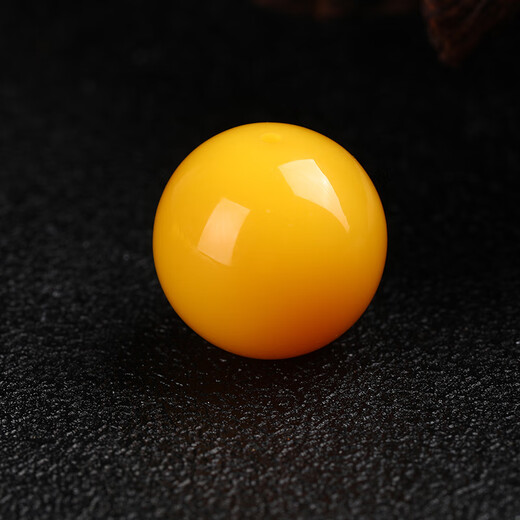 DL 1998 Fat Donglai same style natural beeswax round beads single bead beeswax loose beads chicken oil yellow amber round beads white flower nectar chicken oil yellow floating flower 12mm round beads one